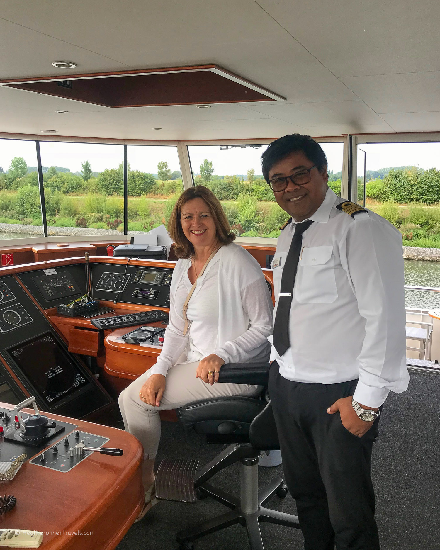 Meeting the captain on board a river cruise &copy; Heatheronhertravels.com